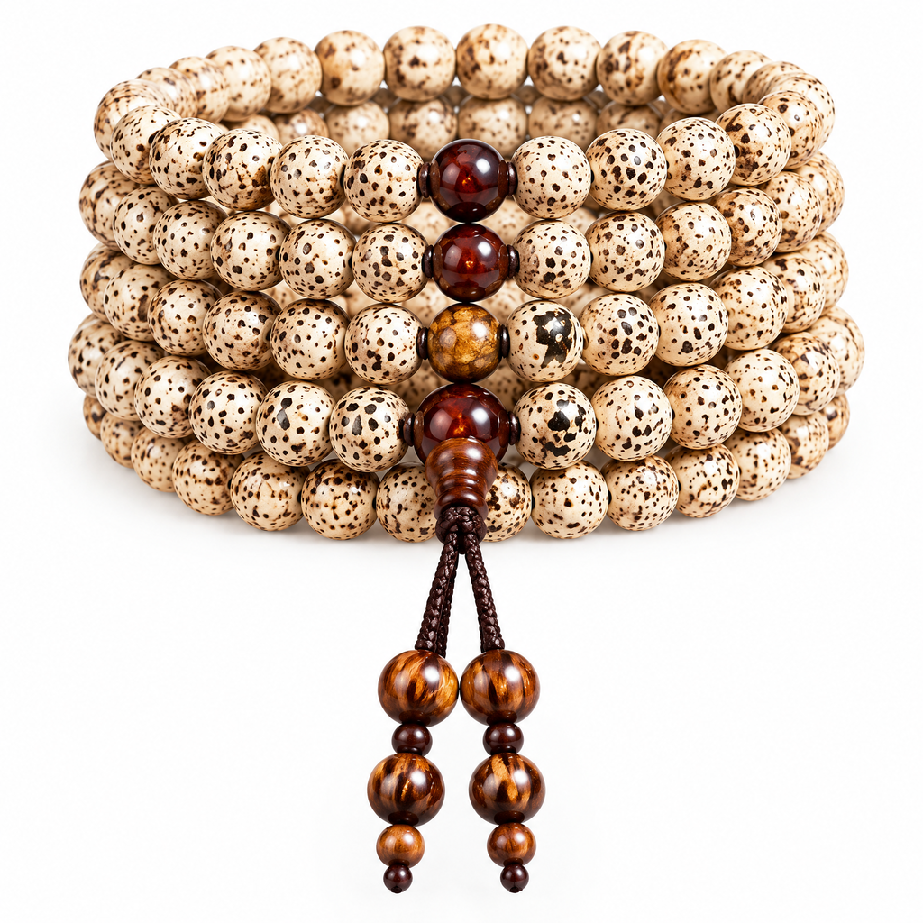 Speckled Multi-Wrap Mala-Style Bead Bracelet — Main finish