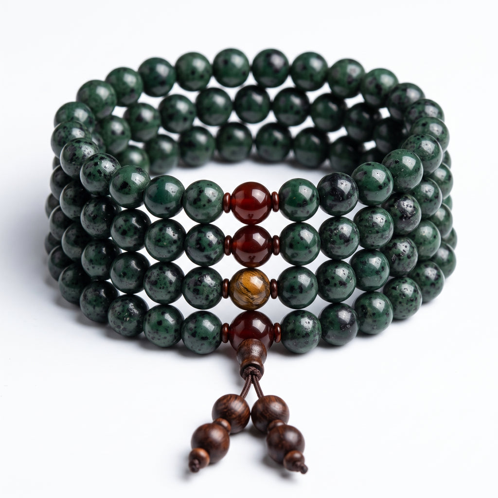 Speckled Multi-Wrap Mala-Style Bead Bracelet — Alternative finish reference