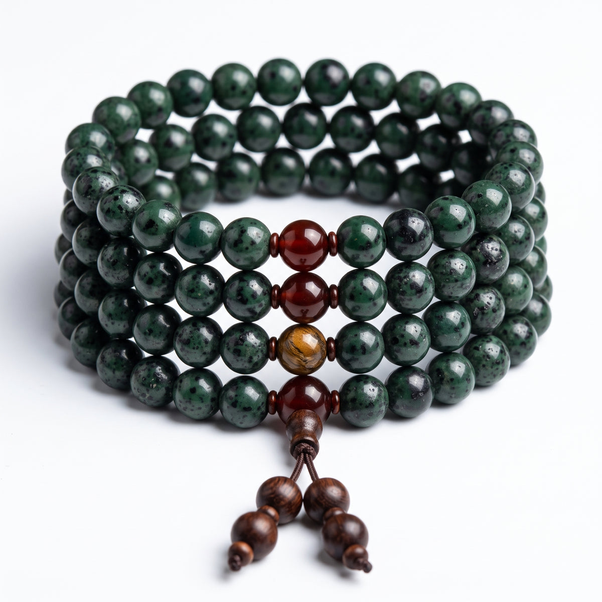 Speckled Multi-Wrap Mala-Style Bead Bracelet — Alternative finish reference