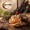 Carved Lotus Flower Pendant Necklace — Signature scene