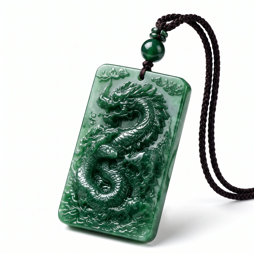 Black Dragon Relief Pendant Necklace — Alternative finish reference
