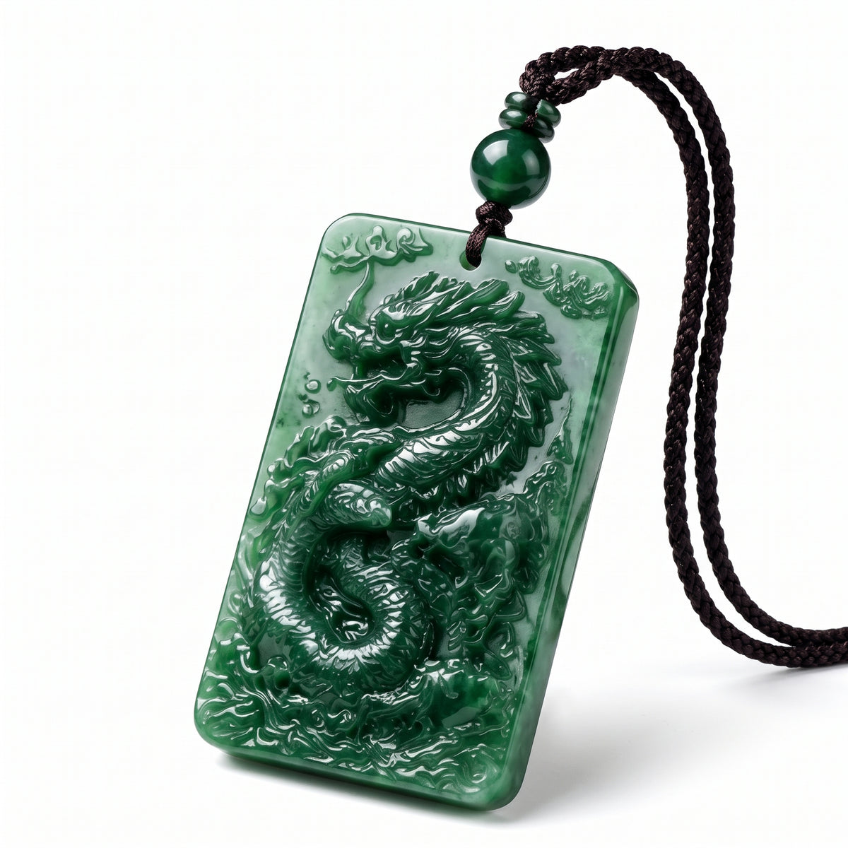 Black Dragon Relief Pendant Necklace — Alternative finish reference