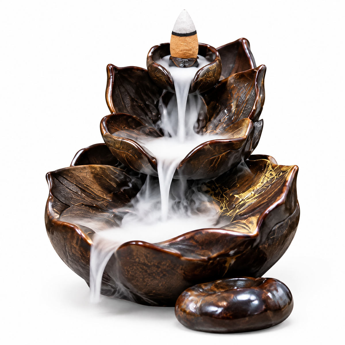 Lotus Waterfall Backflow Incense Burner — Main finish