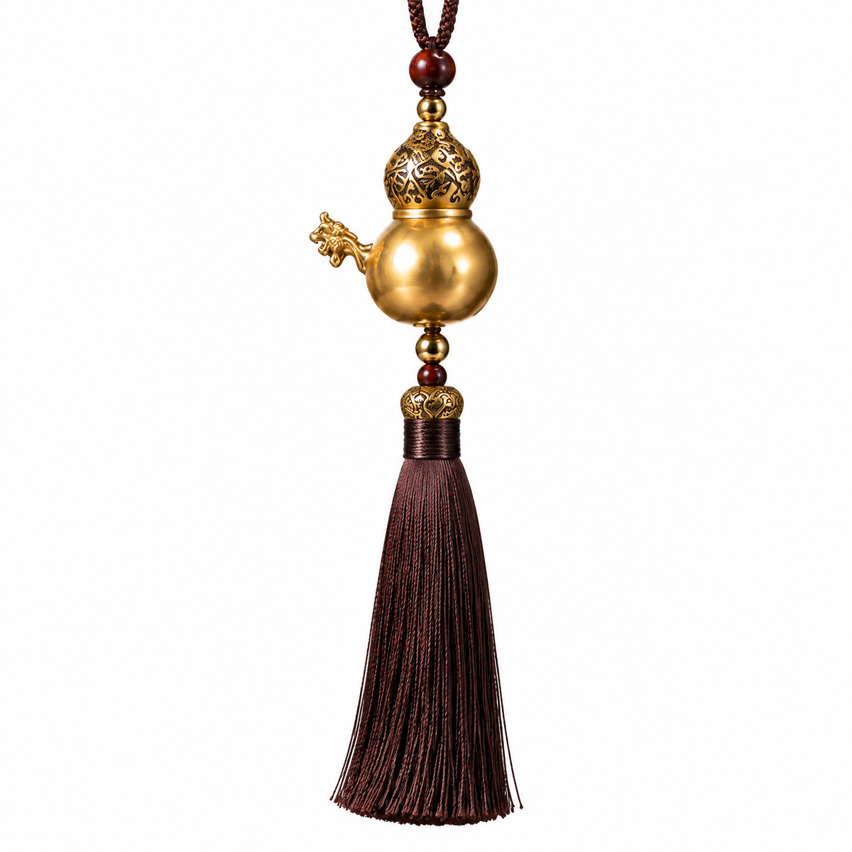 Antique Gold-Tone Teapot Tassel Hanging Ornament — Alternative finish reference